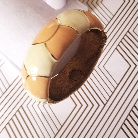 Modern Enamel Statement Bangle Bracelet - Picture 9 of 14